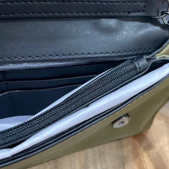 olive green contemporary, simply vera Vera Wang Crossbody purse - Picture 8 of 9